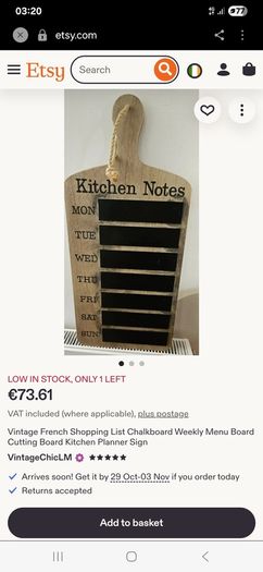 Vintage Weekly Kitchen Planer