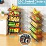 5 Tier Vegetable Fruit Basket for Kitchen, Stackable Metal Fruit and Vegetable Storage Baskets with Rolling Wheels Cart, Pantry organisers and storage for Kitchen Bathroom Livingroom Laundry room Cart Image 5