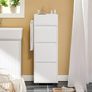 Bathroom Cabinet white with 3 Drawers, 4 Compartments Image 4