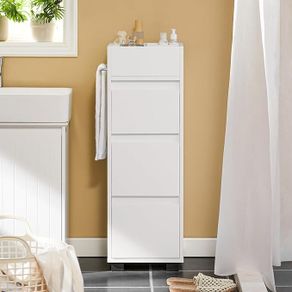 Bathroom cabinet white with towel rail modern elegant  design