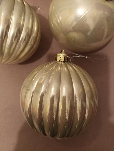 3 x large irredescent christmas baubles