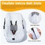 Orzbow Maxicosi Cover, Breathable Universal Baby Car Seat Cover Group 0+, Stain-Resistant Universal Maxicosi Cover, Machine Washable, 100% Pure Cotton (White Stars) Image 2