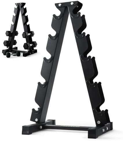 5-Tier Dumbbell Rack Heavy Duty Steel Weights Storage Dumbbell Stand, Dumbbell Tree Stand Weights Holder for Home Gym