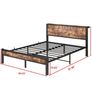 King Size Bed Frame with Storage Wooden Headboard Image 8