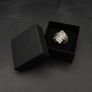 Vintage 925 Sterling Silver & Champagne CZ Cluster Ring Image 3