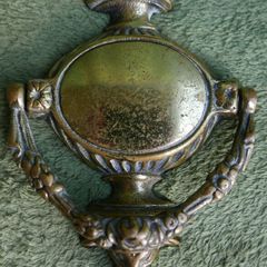 Vintage Solid Brass Door Knocker Floral Rams head