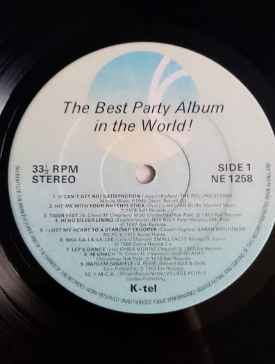 Various - The Best Party Album In The World! Vinyl LP (1983) UK Compilation Rolling Stones, Free, Jeff Beck Etc EX+