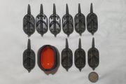 NEW - Size L - Set of 10 Mixed Weight (3x20g) + (1x30g) + (6x40g) - ARC Flat Method Feeders + Quick Release Mould - Carp Tench Bream Feeder Method Pellet Dumbells Hybrid Roach