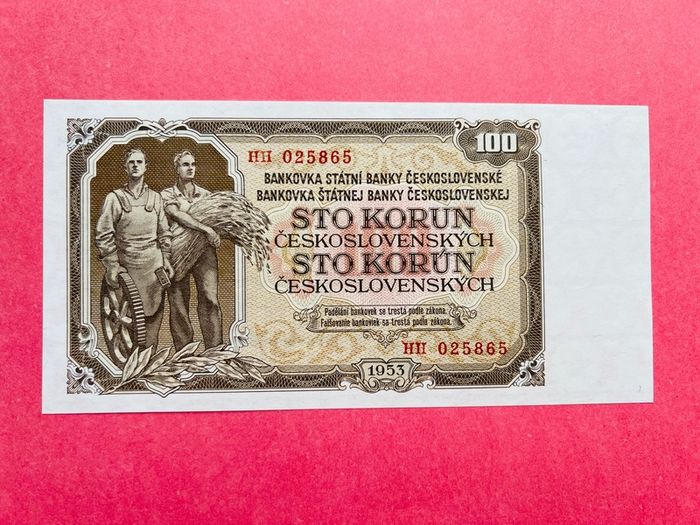 Czechoslovakia. 100 Korun  1953  PICK 86b   SCARCE ( Uncirculated )