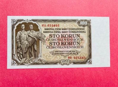 Czechoslovakia. 100 Korun  1953  PICK 86b   SCARCE ( Uncirculated )