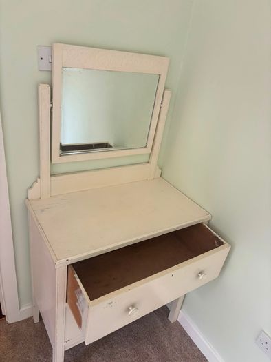 Vintage Painted Dressing Table / Chest of Drawers with Mirror