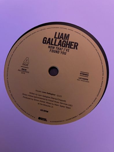 Liam Gallagher Vinyl 7" Singles