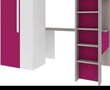 Pink and grey wood effect bunk bed