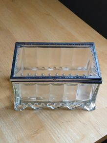 Rare Vintage Glass Trinket Box