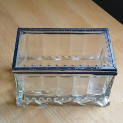 Rare Vintage Glass Trinket Box