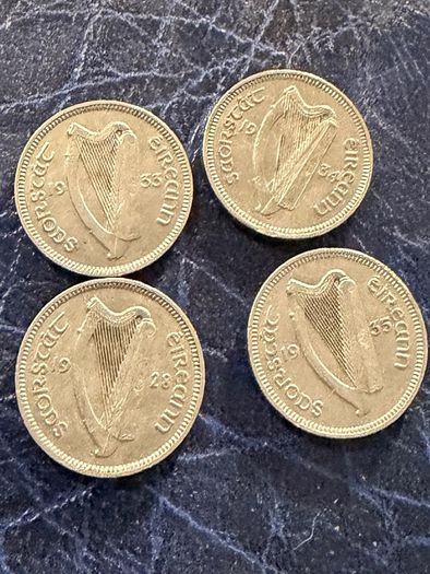 1928 1933 1934 and 1935 threepence coin 3d predecimal