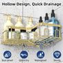 3 Pack Corner Shower Caddy, Adhesive Bathroom Shelves with 18 Hooks, Drill-Free & Quick-Dry Shower Organizer with Large Capacity, Rustproof Stainless Steel Bathroom Corner Storage Rack, Gold Image 2