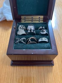 Musical Ring Box and 9 Silver Rings