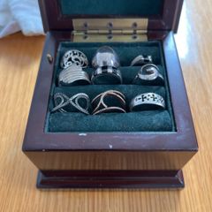 Musical Ring Box and 9 Silver Rings