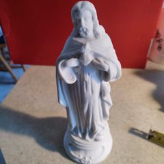 Rare French Holly Figurine Of Sacre Coeur De Jesus