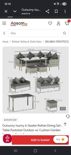 6 seater almost new rattan dining set