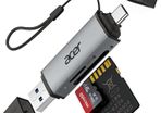 acer SD Card Reader, USB C & USB 3.0 Memory Card Reader Adapter Supports SD/Micro SD/SDHC/SDXC/MMC, Compatible with iPhone 15 Pro, MacBook Pro/Air, iPad Pro 2021, Galaxy S22, Pixel, XPS 13, etc.