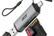 acer SD Card Reader, USB C &amp; USB 3.0 Memory Card Reader Adapter Supports SD/Micro SD/SDHC/SDXC/MMC, Compatible with iPhone 15 Pro, MacBook Pro/Air, iPad Pro 2021, Galaxy S22, Pixel, XPS 13, etc.