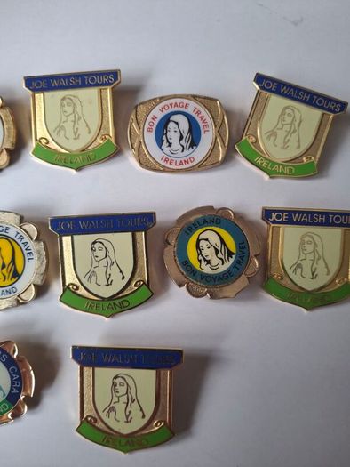 12 x Vintage 1970's,  80's  Joe Walsh Irish Tours Badges