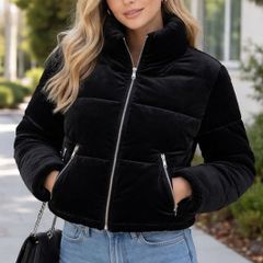 Ladies Black Velvet Jacket: Size 14 (suit size 12 too)