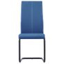 Cantilever Dining Chairs 6 pcs Blue Faux Leather Image 3