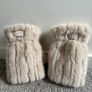 New beige faux fur mittens Image 4