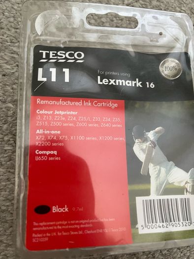 Sealed Tesco L11 Black Remanufactured Ink Cartridge for Lexmark 16