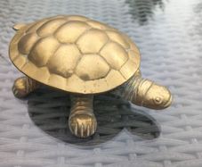 Brass turtle with lid, trinket or jewellery box, D18 post 7e