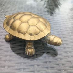 Brass turtle with lid, trinket or jewellery box, D18 post 7e