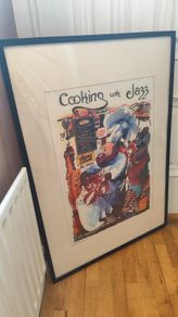 Large Cooking With Jazz New Orleans Framed print