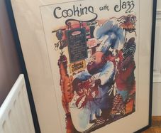 Large Cooking With Jazz New Orleans Framed print