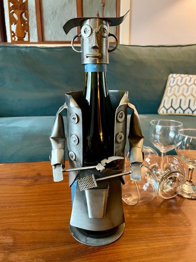 Barbeque Chef Quirky Metal Wine Bottle Holder