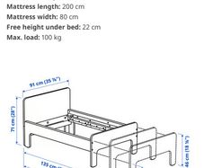 IKEA SLAKT extendable bed and mattress
