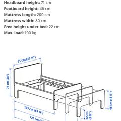 IKEA SLAKT extendable bed and mattress