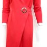 NWT Karen Millen Bright Poppy Red Strong Shoulder Eyelet Ponte Dress Image 6