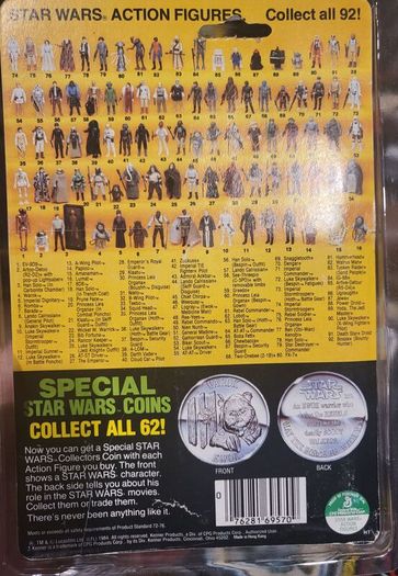 Star Wars Vintage The Power of the Force Carded Emperor Figure with Coin