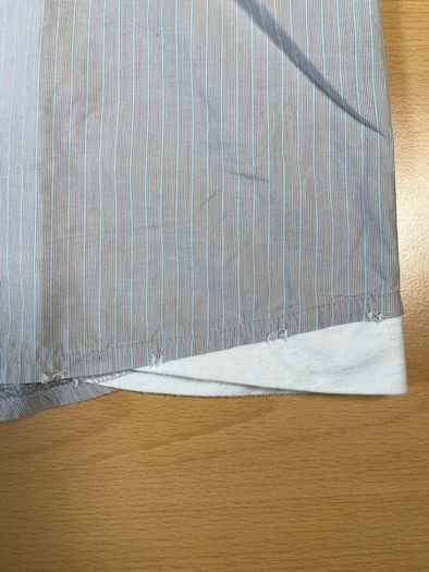Diesel Embroidered Short Sleeve Button Up Shirt - Mens Sz M - Blue Grey Stripe
