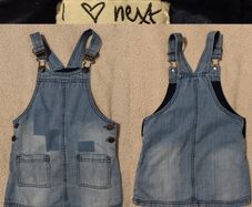 NEXT Blue Denim Dungaree Dress