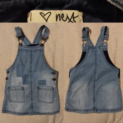 NEXT Blue Denim Dungaree Dress