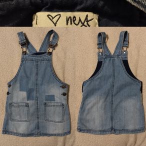 NEXT Blue Denim Dungaree Dress