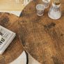 Round Coffee Tables, Removable Set of 2 End Table, Nesting Tables with Black Metal Frame Legs and Marble Black Top for Living Room, Bedroom, Office, Balcony, Apartment (Rustic Brown) Image 3
