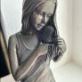 Vintage Lady Brushing Hair Genesis Bronze Figure Image 5