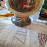 Pair of Art Nouveau Italian Glazed Ceramic Twin-Handled Vases, each with Scalloped Rim, Molded Scrolling Handles with Gilt Highlights Postage Available or Collection Image 4