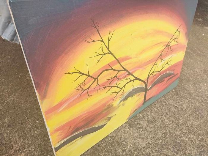 XL Acrylic Sunrise on stretched canvas