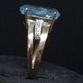 Vintage 9ct Gold Large Blue Topaz Statement Ring Size 55 Image 5